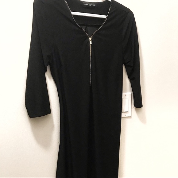 3/4 Sleeve Black Dress with Belt - Picture 8 of 8